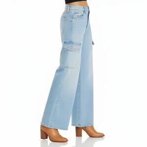 MOTHER The Undercover Cargo Sneak Wide Leg Jeans in Sun Kissed Size 26